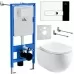 Унитаз с инсталляцией Roxen StounFix Slim 964205 с унитазом 530170-01 и с клавишей Caspia 410280CH