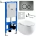 Унитаз с инсталляцией Roxen StounFix Slim 964237 с унитазом 530170-01 и с клавишей Steel 420260G