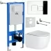 Унитаз с инсталляцией Roxen StounFix Slim 964469 с унитазом 530160-01 и с клавишей Santi 410280CH
