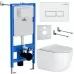 Унитаз с инсталляцией Roxen StounFix Slim 964480 с унитазом 530160-01 и с клавишей Caspia 410280W