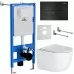 Унитаз с инсталляцией Roxen StounFix Slim 964498 с унитазом 530160-01 и с клавишей Caspia 410280B 
