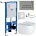 Унитаз с инсталляцией Roxen StounFix Slim 964538 с унитазом 530160-01 и с клавишей Caspia 410280M