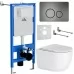 Унитаз с инсталляцией Roxen StounFix Slim 964590 с унитазом 530160-01 и с клавишей Steel 420260G