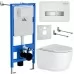 Унитаз с инсталляцией Roxen StounFix Slim 964605 с унитазом 530160-01 и с клавишей Glass 430280W