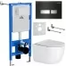 Унитаз с инсталляцией Roxen StounFix Slim 964615 с унитазом 530160-01 и с клавишей Glass 430280B