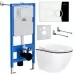 Унитаз с инсталляцией Roxen StounFix Slim 964658 с унитазом 530110-01B и с клавишей Santi 410260CH