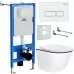 Унитаз с инсталляцией Roxen StounFix Slim 964744 с унитазом 530110-01B и с клавишей Caspia 410280W