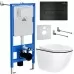 Унитаз с инсталляцией Roxen StounFix Slim 964755 с унитазом 530110-01B и с клавишей Caspia 410280B