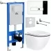 Унитаз с инсталляцией Roxen StounFix Slim 964772 с унитазом 530110-01B и с клавишей Caspia 410280CH 