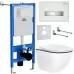 Унитаз с инсталляцией Roxen StounFix Slim 964909 с унитазом 530110-01B и с клавишей Glass 430280W