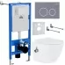 Унитаз с инсталляцией Roxen StounFix Slim 966135 с унитазом 530185-01Х и с клавишей Santi 410260DG