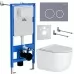 Унитаз с инсталляцией Roxen StounFix Slim 966175 с унитазом 530160-01 и с клавишей Santi 410260DG