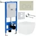 Унитаз с инсталляцией Roxen StounFix Slim 966212 с унитазом 530135-01 и с клавишей Santi 410260BG