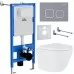Унитаз с инсталляцией Roxen StounFix Slim 966352 с унитазом 530185-02 и с клавишей Santi 410280DG