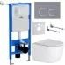 Унитаз с инсталляцией Roxen StounFix Slim 966439 с унитазом 530160-01 и с клавишей Santi 410280DG
