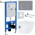 Унитаз с инсталляцией Roxen StounFix Slim 966430 с унитазом 530185-01Х и с клавишей Santi 410280DG