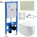 Унитаз с инсталляцией Roxen StounFix Slim 966619 с унитазом 530170-01 и с клавишей Santi 410280BG