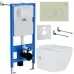 Унитаз с инсталляцией Roxen StounFix Slim 966554 с унитазом 530135-01X и с клавишей Santi 410280BG