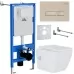 Унитаз с инсталляцией Roxen StounFix Slim 966682 с унитазом 530135-01X и с клавишей Caspia 410280BG