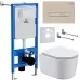 Унитаз с инсталляцией Roxen StounFix Slim 966686 с унитазом 530120-01 и с клавишей Caspia 410280BG