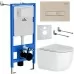 Унитаз с инсталляцией Roxen StounFix Slim 966745 с унитазом 530160-01 и с клавишей Caspia 410280BG