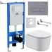 Унитаз с инсталляцией Roxen StounFix Slim 966808 с унитазом 530120-01 и с клавишей Caspia 410280DG