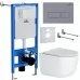 Унитаз с инсталляцией Roxen StounFix Slim 966868 с унитазом 530160-01 и с клавишей Caspia 410280DG
