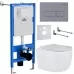 Унитаз с инсталляцией Roxen StounFix Slim 966779 с унитазом 530155-01 и с клавишей Caspia 410280DG