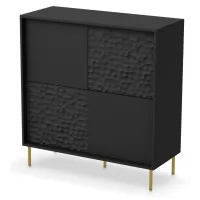 Комод HALMAR BULLET KM-2 черный/золотой Комод HALMAR BULLET KM-2 черный/золотой