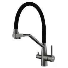 Смеситель для кухни под фильтр Arfeka JAPETO Black PVD, Inox..
