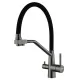 Смеситель для кухни под фильтр Arfeka JAPETO Black PVD, Inox черный