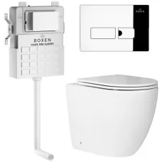 Унитаз с инсталляцией Roxen Attach 967038 с унитазом 650185-01 с клавишей Caspia 410280CH 