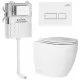 Унитаз с инсталляцией Roxen Attach 967013 с унитазом 650185-01 с клавишей Caspia 410280W