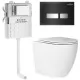 Унитаз с инсталляцией Roxen Attach 967099 с унитазом 650185-01 с клавишей Glass 430280B