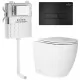 Унитаз с инсталляцией Roxen Attach 967019 с унитазом 650185-01 с клавишей Caspia 410280B