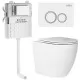 Унитаз с инсталляцией Roxen Attach 966869 с унитазом 650185-01 с клавишей Santi 410260W