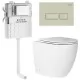 Унитаз с инсталляцией Roxen Attach 967071 с унитазом 650185-01 с клавишей Caspia 410280BG
