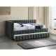 Кровать SIGNAL ALFIE Velvet Bluvel 14 темно-серый, 120/200