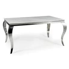 Стол обеденный SIGNAL PRINCE Ceramic Calacatta белый/хром 180/90