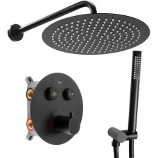 Душевая система Rea Lungo Black P8549 черный матовый