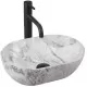 Умывальник Rea Amelia Mini Stone Matt U9109 38x26 серый мрамор