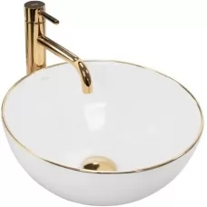Умывальник Rea STELLA GOLD EDGE REA-U7445 36x36 белый/золото