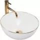 Умывальник Rea STELLA GOLD EDGE REA-U7445 36x36 белый/золото