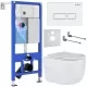 Унитаз с инсталляцией Roxen StounFix Slim 576390 с унитазом 530155-01 с кнопкой Caspia 410280W