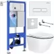 Унитаз с инсталляцией Roxen StounFix Slim 964744 с унитазом 530110-01B и с клавишей Caspia 410280W 