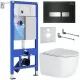 Унитаз с инсталляцией Roxen StounFix Slim 964615 с унитазом 530160-01 и с клавишей Glass 430280B
