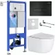 Унитаз с инсталляцией Roxen StounFix Slim 964498 с унитазом 530160-01 и с клавишей Caspia 410280B 