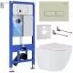 Унитаз с инсталляцией Roxen StounFix Slim 966626 с унитазом 530185-01 и с клавишей Caspia 410280BG