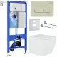 Унитаз с инсталляцией Roxen StounFix Slim 966634 с унитазом 530185-02 и с клавишей Caspia 410280BG