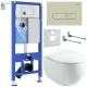 Унитаз с инсталляцией Roxen StounFix Slim 966706 с унитазом 530170-01 и с клавишей Caspia 410280BG